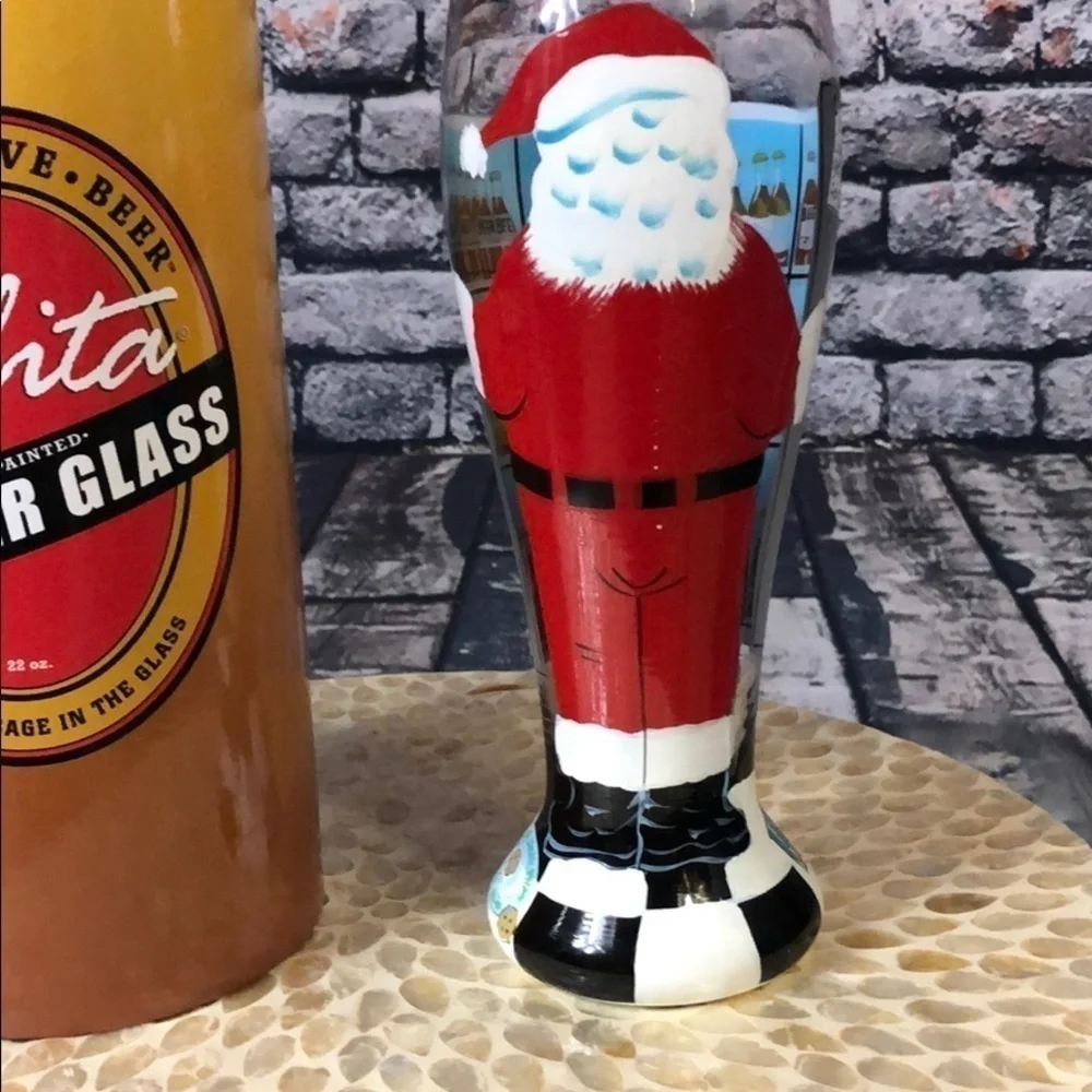 LOLITA PILSNER GLASS 22 OZ.-SANTA ON THE OUTSIDE